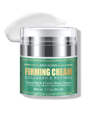 Anti Aging Firming Neck Cream 5-IN-1 Face Tighten and Lift Neck Cream Anti Wrinkle Neck Retinol & Collagen Cream Chest Neck & Face Lifting|Repairing|Moisturzing Skin Care for Men & Women - New Green