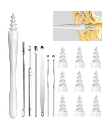 Ear Wax Removal Ear Wax Removal Tool Reusable and Washable Replacement Soft Silicone Tips for Cleaner Earwax Ear Wax Removal Kit Contains 7 Types of Ear Cleaner Tools White
