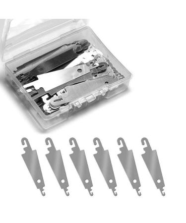 Jofefe 60Pcs Stainless Steel Needle Threader Embroidery Cross Stitch Needle-Threading Tools for Large Eye Needles Hand DIY Sewing with Clear Box