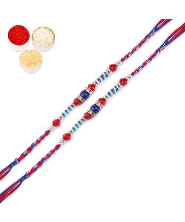 Ghasitaram Gifts Rakhi for Brother Rakhis Online- Set of 2-6742 Fancy Thread Rakhi