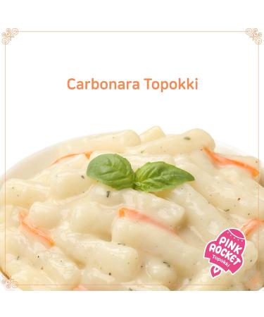 Tteokbokki Pink Rocket Korean Rice Cake Carbonara 120g - 2 Servings | Carbonara Flavor - Buy Online on GoSupps.com