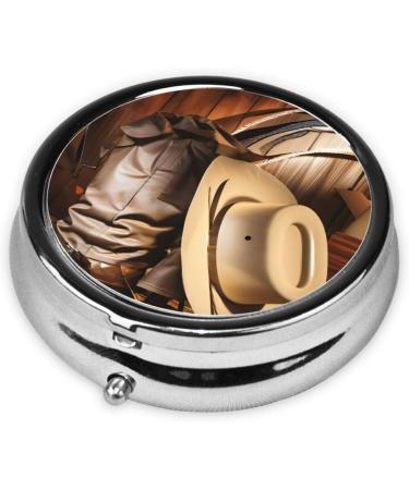 Shop Cowboy Black Hat Western Boots Pill Box - Portable 3-Compartment Design for Small Pills - Ideal Travel Accessory - Buy Online on GoSupps.com