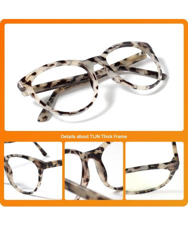 TIJN Oversized Blue Light Glasses for Men & Women | Anti Eyestrain Tortoise Shell Gaming & Computer Glasses - Large Frame Blue Blocker - Buy Online on GoSupps.com
