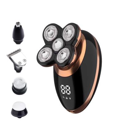 Surker Head Shavers for Bald Men 4d Electric Razor 5 in 1 Nose Beard Trimmer Hair Clipper Shaving Kit Rotary Shaver Cordless USB Rechargeable Facial Grooming Kit Waterproof