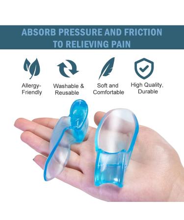 Bunion Cushion Protector 1 Pair - Toe Separator Gel Pads for Foot Pain Relief - Self Pedicure Corns Treatment - Blue, One Size - Buy Online on GoSupps.com