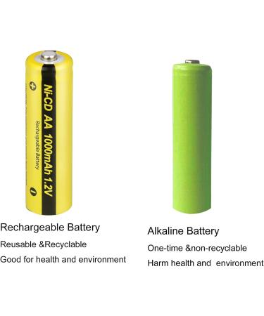 NICD AA Rechargeable Battery 1.2V 1000mAh Double A Batteries for Solar Light RC Toy 20pcs - Buy Online on GoSupps.com