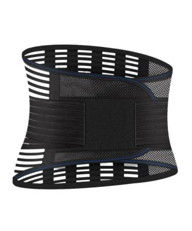 Back Support Back Brace Lumbar Support Lightweight Breathable Lumbar Support Belt Lower Back Brace Waist Trainer Trimmer Back Support Belt(Black X-Large) X-Large Black