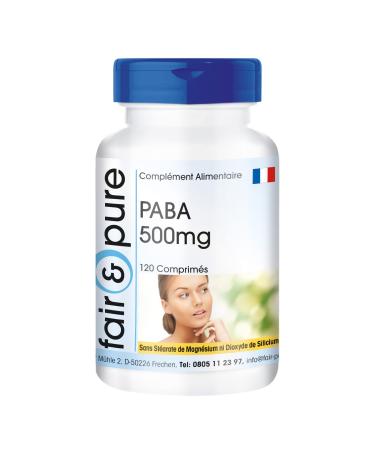 Fair & Pure - PABA 500mg - para-aminobenzoic acid - vitamin B10 - vegan - 120 tablets