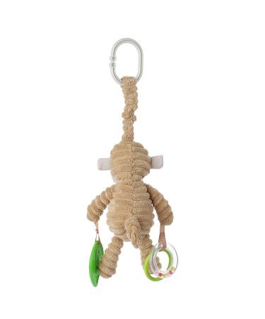 Apricot Lamb Baby Stroller & Car Seat Toy with Plush Monkey Character - Rattle Sound & Soft Teether (8.5 Inches) - Buy Online on GoSupps.com