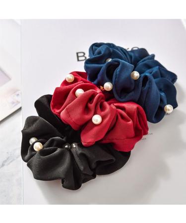 scicent Satin Scrunchies for Hair 4 Pieces Soft Silk Elastic Hair Band Set Hair Ties Ponytail Holders for Women and Girls - 4318 - Buy Online on GoSupps.com