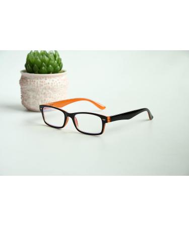 Eyekeper Computer Reading Glasses - UV Protection Anti-Blue Light Scratch-Resistant Spring Hinges - BB40 Lens Black/Yellow 3.5 Diopters - Buy Online on GoSupps.com