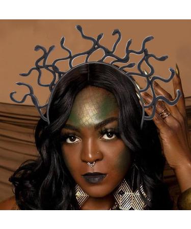 Zoestar Medusa Snake Headband Black Greek Goddess Headpiece Halloween Dress up Headdress Carnival Party Costume Hair Accessories for Women and Girls - Buy Online on GoSupps.com