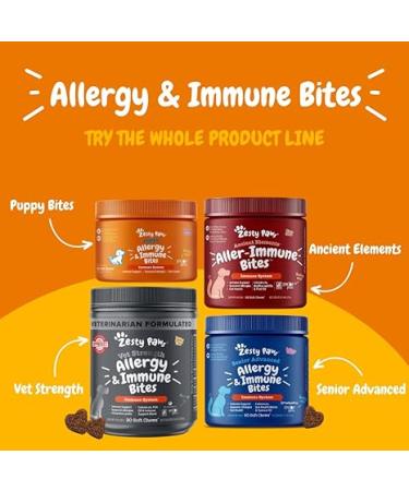 Zesty Paws Dog Allergy Relief - Anti Itch Supplement - Omega 3 Probiotics for Dogs - Digestive Health - Soft Chews for Skin & Seasonal Allergies - with Epicor Pets - Mini - Lamb - 90 count - Buy Online on GoSupps.com