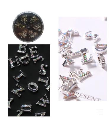 WOKOTO 52pcs Gold and Silver Nail Letter Charms Set for Nail Art - 3D Rhinestones, Gems, and Jewels - Alphabet Letters for Nails - Buy Online on GoSupps.com