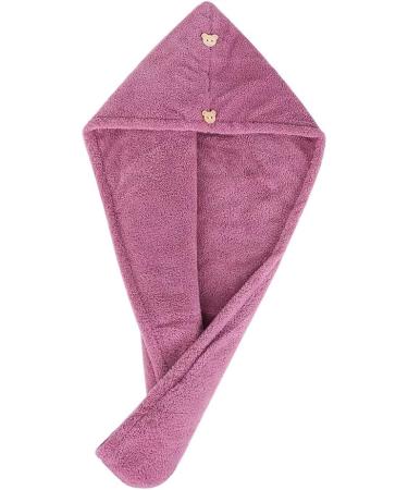 Super Absorbent Cartoon Animal Hair Towel Wrap - Thick Coral Fleece Turban for Women - Purple Fox Design - Anti-Frizz Microfiber Hair Drying Towel for Wet Curly Long Hair - Buy Online on GoSupps.com