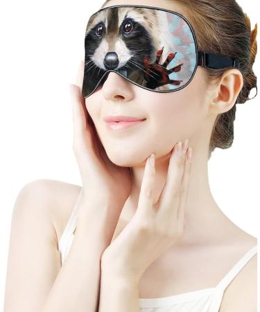 LynaRei Cute Raccoon Sleeping Mask - Adjustable Strap Eye Cover for Light Blocking (Style-3) - Buy Online on GoSupps.com