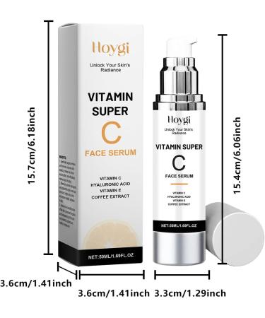 Super Vitamin C Face Serum Moisturising & Brightening Vitamin C Serum Dark Spot Corrector Anti Aging Wrinkles and Smoothes Skin Texture Facial Serum - Buy Online on GoSupps.com