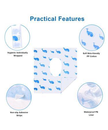 Disposable Toilet Seat Covers 20 Pack - Extra Large Potty Training Liners for Adults & Kids - Individually Wrapped with Non-Slip Adhesives - Blue - Buy Online on GoSupps.com