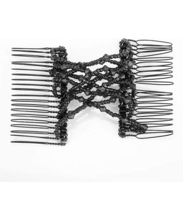Magic Black Hair Combs Stretchable Beading Double Hair Slide Hair Accessories Double Hair Clip Hairpins Crystal Stretch Pearls Hair Suitable Women Girls Hair Beauty - Buy Online on GoSupps.com
