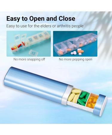 Together 7-Day Pill Organizer | Cute Weekly Travel Pill Box for Vitamins & Supplements | Daily Medication Holder (Blue) - Buy Online on GoSupps.com
