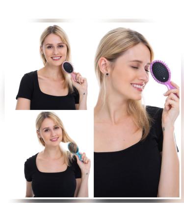 3Pcs Toddler Travel Detangling Hair Brushes - Best Valentine's Day Gift for Women - Small Wet Brush for Baby Kids - Pocket Size Curly Hair Tangle Brush - Pink, Blue, Purple - Buy Online on GoSupps.com