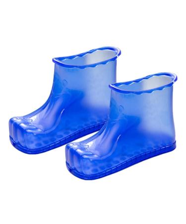 Portable Foot Bath Shoes - Anti-Slip High-Density Foot Soaking Boots Portable Household Foot Bath Shoes Colorful Foot Soaker Shoes for Men & Women Height 18cm 45 Yards Blue