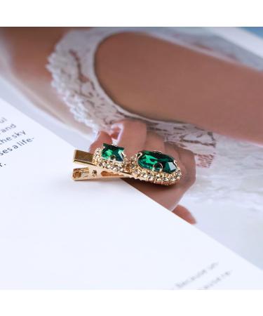 Cimenexe Bohemian Emerald Hair Clip Green Crystal Hair Pins Clips Green Cz Paved Hair Barrette Square Emerald Crystal Headdress Hair Accessories Jewelry for Women and Girls Gifts - Buy Online on GoSupps.com