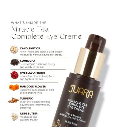 JUARA Miracle Tea Complete Eye Creme - Brightening & Hydrating | Reduce Dark Circles & Fine Lines | 0.5 oz - Buy Online on GoSupps.com