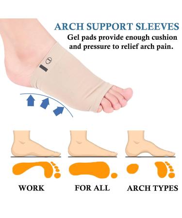 FOX-TECH 2 Pairs Arch Support Socks - Gel Padded for Flat Feet, Plantar Fasciitis, Heel Spurs - Quick Relief & Foot Pain Management - Buy Online on GoSupps.com