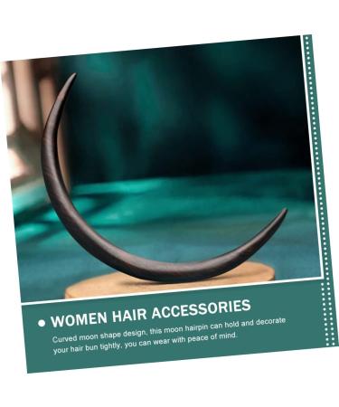 Ipetboom Moon Hair Clip Moon Wooden Hairpin Miss Manual Geisha Vintage Hair Stick - Buy Online on GoSupps.com