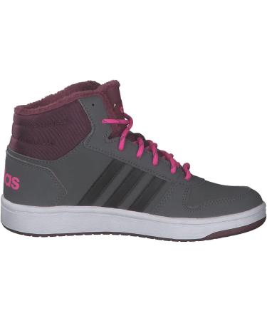 Adidas Unisex Kids Hoops Mid 2.0 Fitness Shoes - Grey Five/Core Black/Screaming Pink - Size 37 1/3 EU - International Shipping Available - Buy Online on GoSupps.com