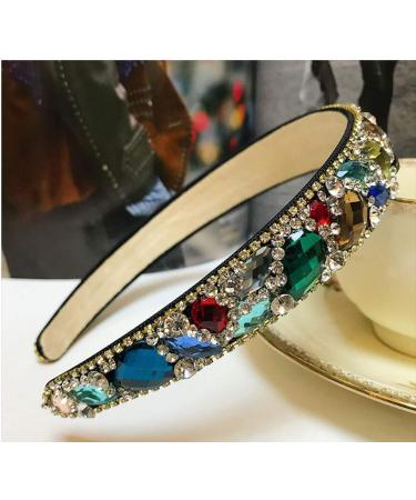 Fodattm Women's Glitter Rhinestone Wide Brim Headband - Stylish Multicolor Accessory for All Occasions | International Shipping - Buy Online on GoSupps.com