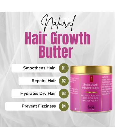 Chebe Hair Growth & Thickening Butter | Ayurvedic Deep Conditioner with Shea Cocoa Mango Butter & Fenugreek 8 oz for All Hair Types - Buy Online on GoSupps.com