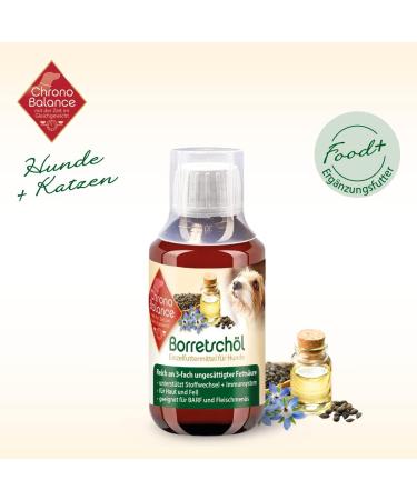 ChronoBalance Borage Oil for Dogs (100 ML) - 3 Times Unsaturated Fatty Acids - for Skin and Coat - Supports Metabolism and Immune System - Buy Online on GoSupps.com