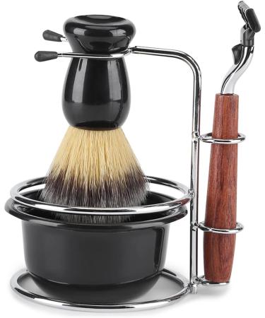 Garosa 4-in-1 Stainless Steel Shaving Kit | Professional Wet Shaving Set for Men | Beard Razor Brush & Bowl Included - Buy Online on GoSupps.com