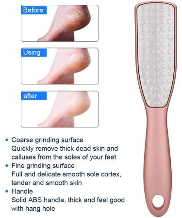 Verdant Touch Foot Dead Skin Remover Stainless Steel Double Sided Foot File Callus Remover Pedicure Tool for Dead Skin Foot Rasp Rose Gold - Buy Online on GoSupps.com