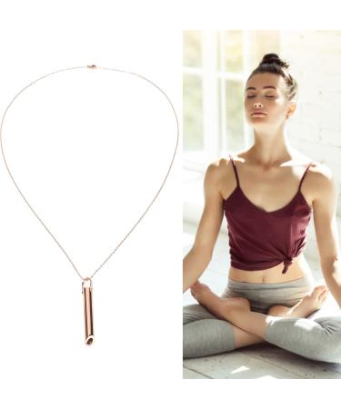 Stress Relief Mindful Breathing Necklace Anxiety Necklace Breathwork Tool for Anxiety Relief Breathing Exercises Meditation Relaxation Calming Down Slowing The Breath(Rose Gold) - Buy Online on GoSupps.com