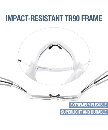Duco Kids Baseball Sunglasses | Youth UV400 Sports Cycling Glasses | Lightweight TR90 Frame for Girls - DK268 White Blue - Buy Online on GoSupps.com