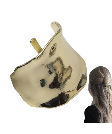 Metal Barrettes Ponytail Cuff French Arc High Ponytail Cuff - Hair Barrettes Decorative Strong Hold French Fine Hair Jaw Clips Accessories for Stylish Updos and Elegant 3#gold