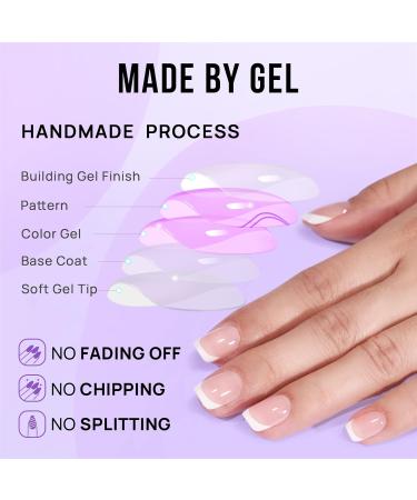 Bartbox French Press On Nails - Short Square Artificial Nails (30 pcs) with Glue | Pink-71 - Perfect for Women & Girls - Buy Online on GoSupps.com