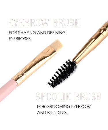 Set of 3 Eyebrow Brushes for Brow Powders, Waxes, Gels - Spoolie and Angled Eye Brow Brush Set (Multi-colored) - Buy Online on GoSupps.com