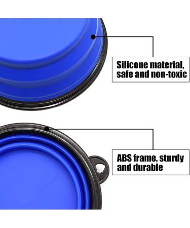 Collapsible Dog Bowl & Portable Cat Water Bowl - 350ml Blue - Travel-Friendly with Carabiner - Buy Online on GoSupps.com