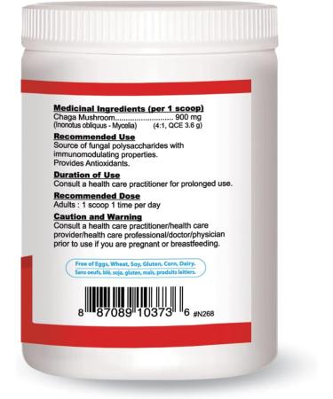 Nutridom Chaga Mushroom Extract Powder 4:1 Concentrate Ratio Easy-to-mix for Chaga Tea Shakes Smoothies Coffee and Tea Non-GMO Vegan Gluten-Free Soy-Free Dairy-Free No Fillers and No Additives (33 Servings) - Buy Online on GoSupps.com
