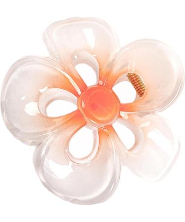 Floral Hair Clips Cute Acrylic Hawaiian Hair Clips | Women's Hair Barrettes Hair Styling Accessories Large Non-Slip Hair Clips for Beaches Orange1 - Buy Online on GoSupps.com