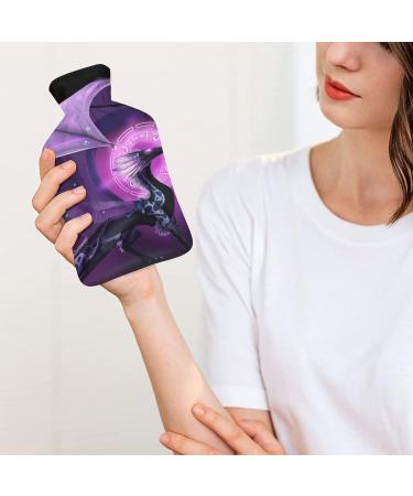 Purple Dragon Hot Water Bottle with Plush Cover | Hand Warmer for Adults & Kids | 26.5x15.3cm - International Shipping Available - Buy Online on GoSupps.com