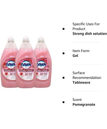 Dawn Gentle Clean Dishwashing Liquid, Pomegranate & Rose Water, 20.6 fl oz - Pack of 3 - Buy Online on GoSupps.com