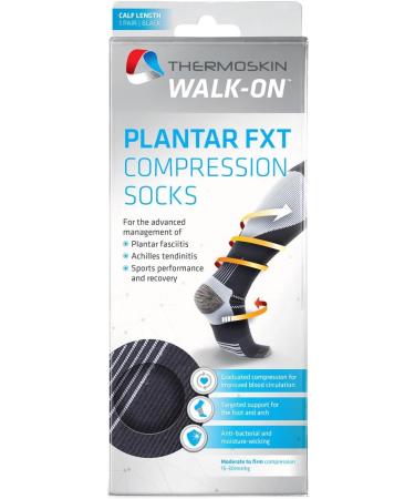 Thermoskin FXT Compression Socks for Plantar Fasciitis & Achilles Tendonitis - Black Medium Calf Support for Enhanced Sports Performance | International Shipping Available - Buy Online on GoSupps.com