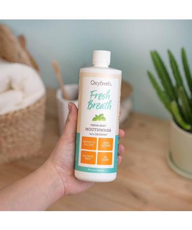 Oxyfresh Fresh Mint Mouthwash | Dentist Recommended for Fresh Breath & Healthy Gums | Alcohol & Fluoride Free |16 oz Bottle - Buy Online on GoSupps.com