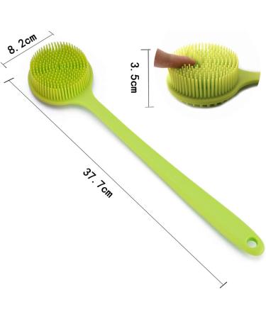 Shop Shower Body Silicone Bathing Brush - Soft Bristles Long Grip for Men & Women | Peeling Massage & Sensitive Skin Care (Green) - Buy Online on GoSupps.com