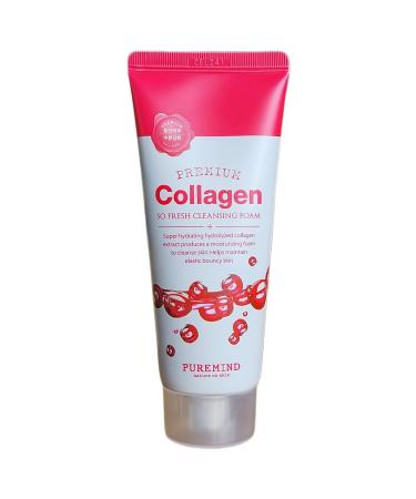 Ahglow Collagen Cleansing Foam Face Wash for Deep Cleansing & Super Hydration Korean Beauty Product. Skincare All Skin Types Gentle Foaming Facial Cleanser with Collagen. Made in Korea (100ML)